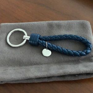 Bottega Veneta Navy Keyring brand new in box